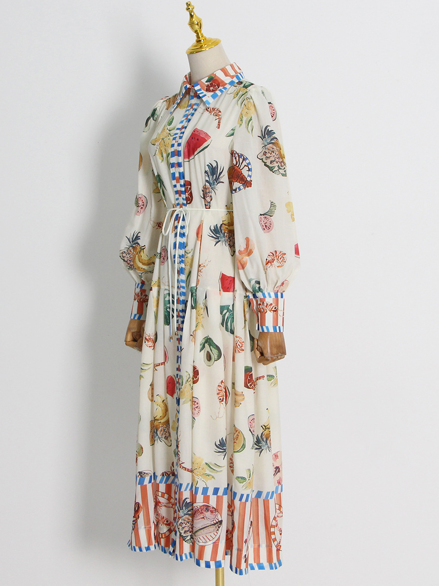 Fruit-Print Long-Sleeve Dress, picture 4 of 9