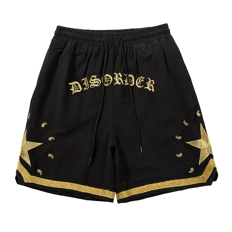 High Street Heavy Works Old Army Cloth Cashew Flower Gold Embroidery Shorts