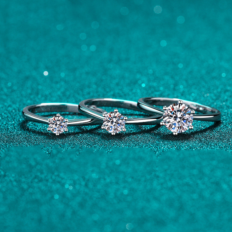 Moissanite 925 Sterling Silver Plated Ring Girl No.18 - Shop at LoveMi