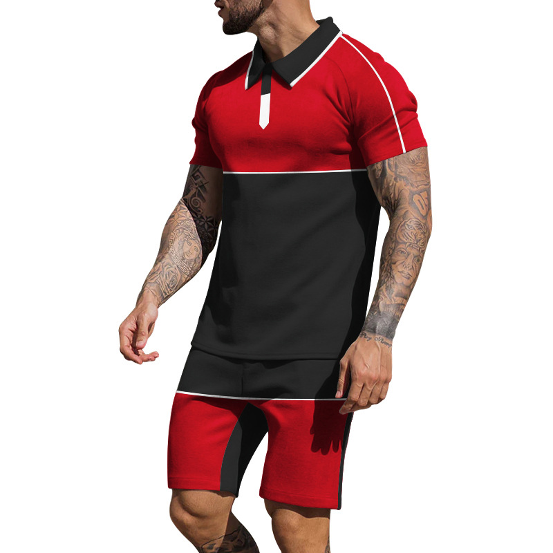 Title 3, Herren Sommer Sportset mit Colorblock Design. P...