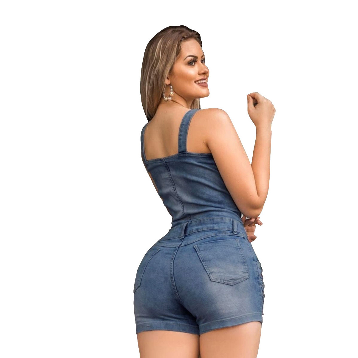 Women's Denim Slimming Jumpsuit - Image 2