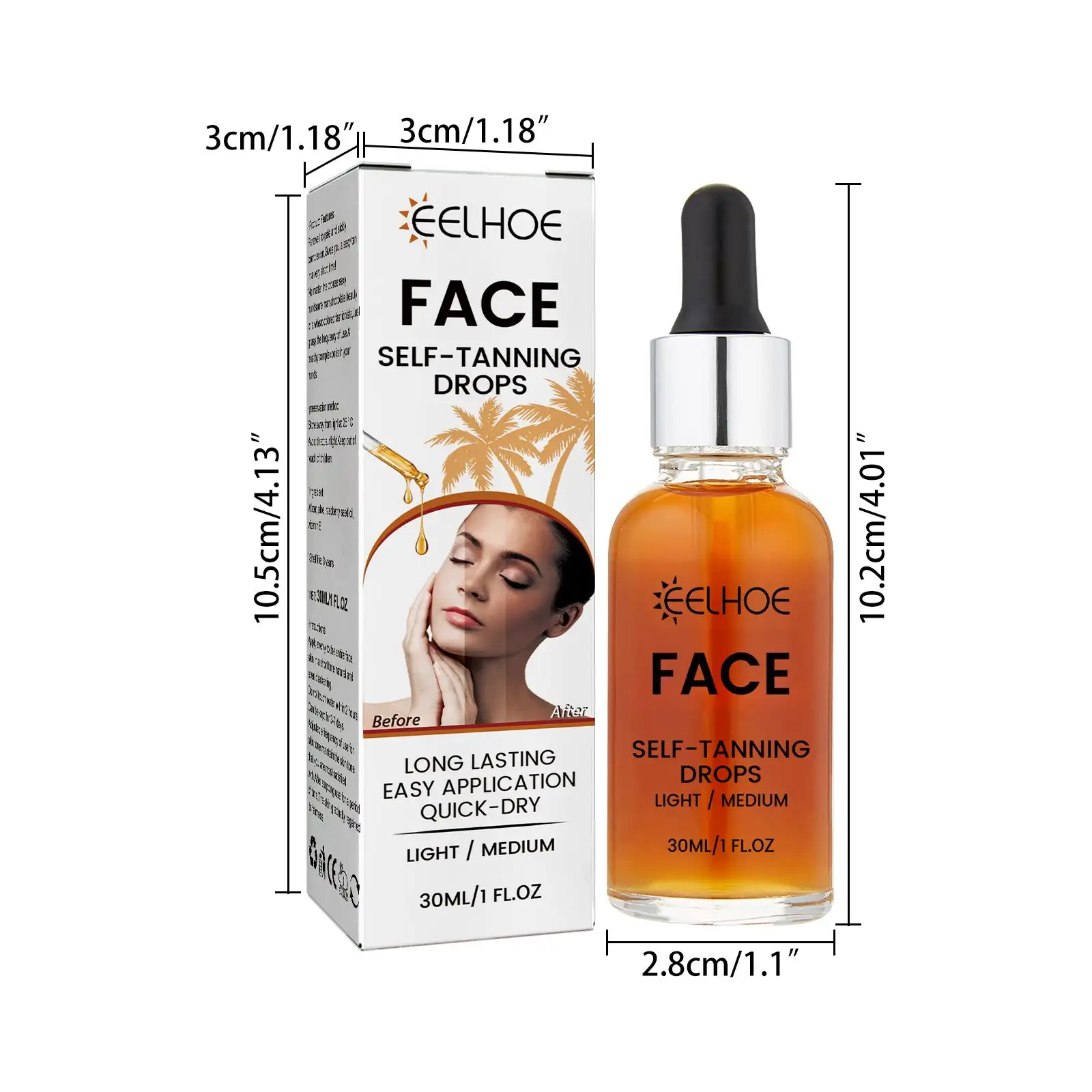 EELHOE Facial Tanning Essence For Achieving A Natural And Stylish Wheat Color Or Bronzed Skin Tone, Providing Hydration And Enhancing The Beauty Of The Skin Wit