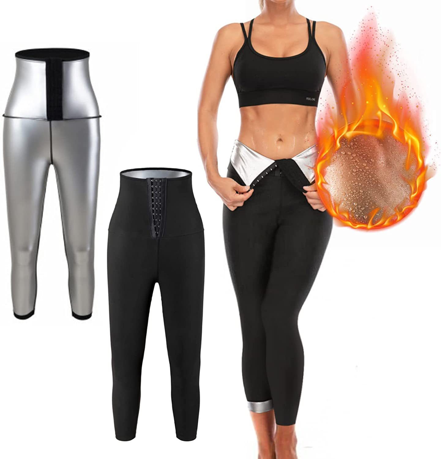 Women's body shaping pants high waist tight fitting sports fitness pants Europe and America Silver Coating 9Point - Shop at LoveMi
