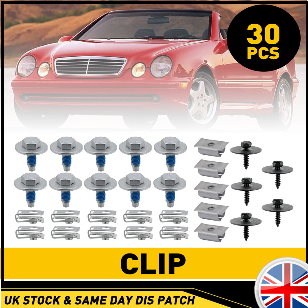 30X FOR MERCEDES-BENZ ENGINE UNDERTRAY CLIPS SCREW UNDER COVER SPLASHGUARD Bolts — image 11