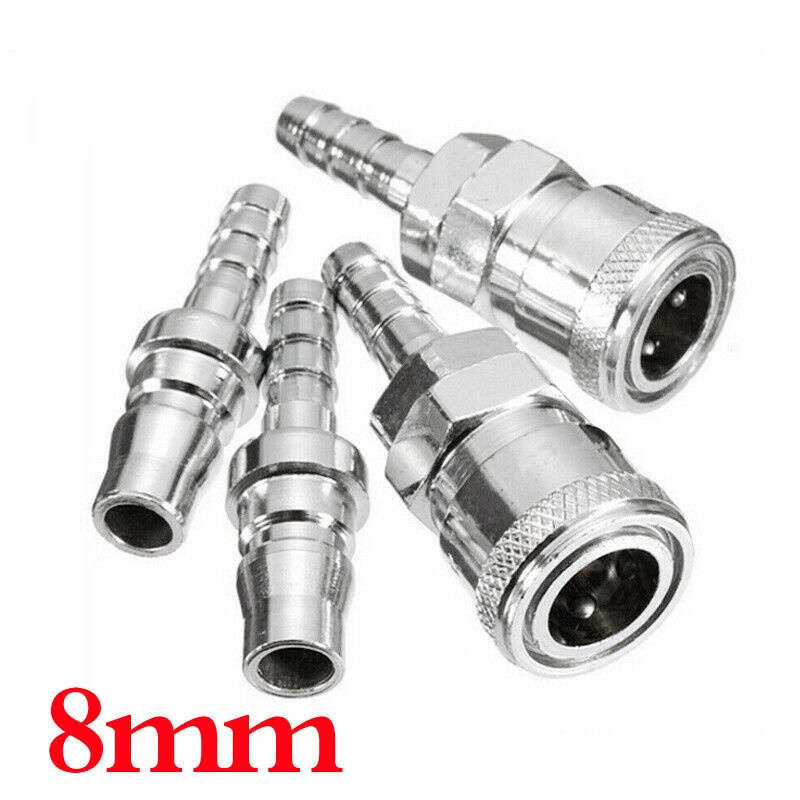 4PCS 8mm Gas Hose Copper Nozzle Quick Release Connector For Motorhome BBQ