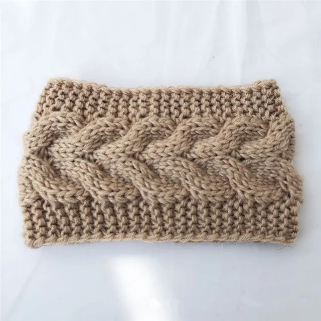 Hair Accessories Warm Crochet Twist Wool Knitted Headband Khaki - Shop at LoveMi