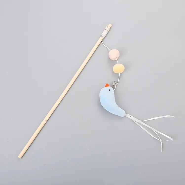 Pole Wooden Pole Funny Cat Stick Flexible For Cat Bell Funny Cat Stick Elastic Rope Woodenfor Cat - Bird