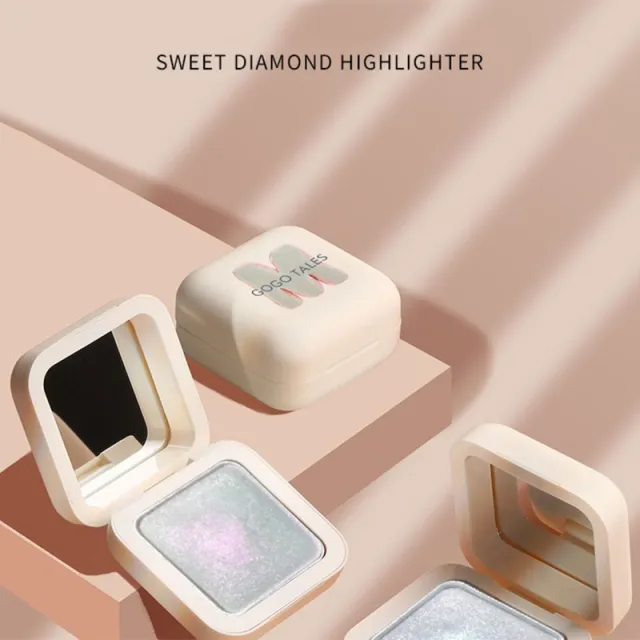 Small White Square High Light Contour Compact Glitter Face Brightening Mashed Potatoes - Shop at LoveMi