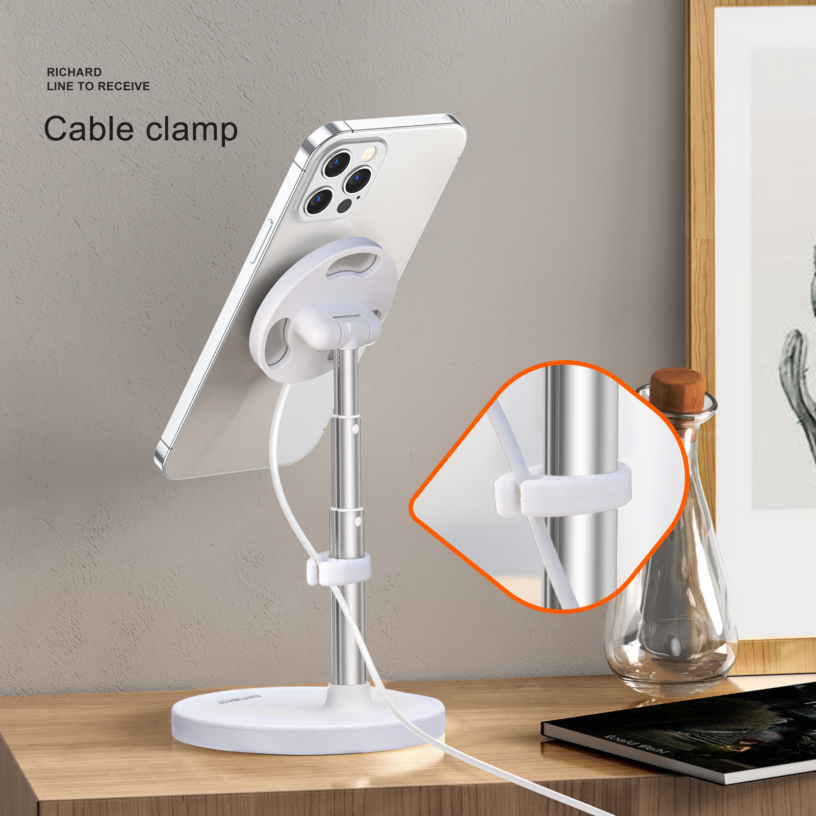 Magnetic Wireless Phone Charger Stand Adjustable Telescopic - Image 2