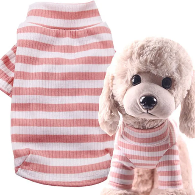 Pet's Two Feet Striped Stretch Clothes Pink And White Stripes - Shop at LoveMi
