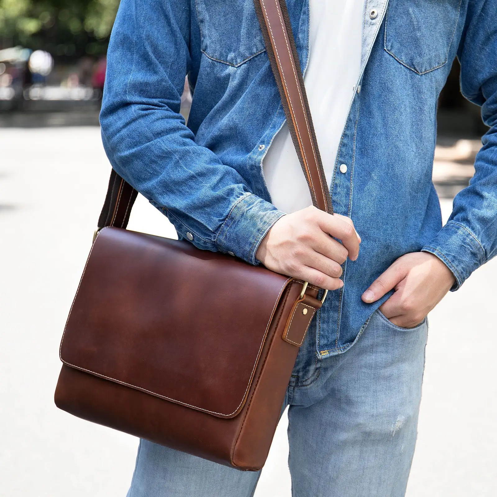 The First Layer Cowhide Shoulder Bag Retro