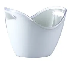 Thickened Plastic Transparent Ingot Ice Bucket Acrylic Champagne Bucket - Small Milky White 4Liters - View 1