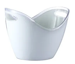 Thickened Plastic Transparent Ingot Ice Bucket Acrylic Champagne Bucket Small Milky White 4Liters - Shop at LoveMi