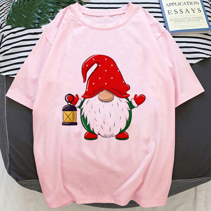 Title 13, Cartoon Santa Christmas Deer Print T Shirt