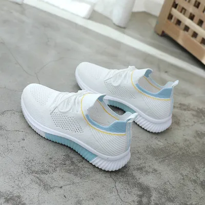 Fashionable Ladies Soft Sole Thin Breathable Sneakers Blue - Shop at LoveMi