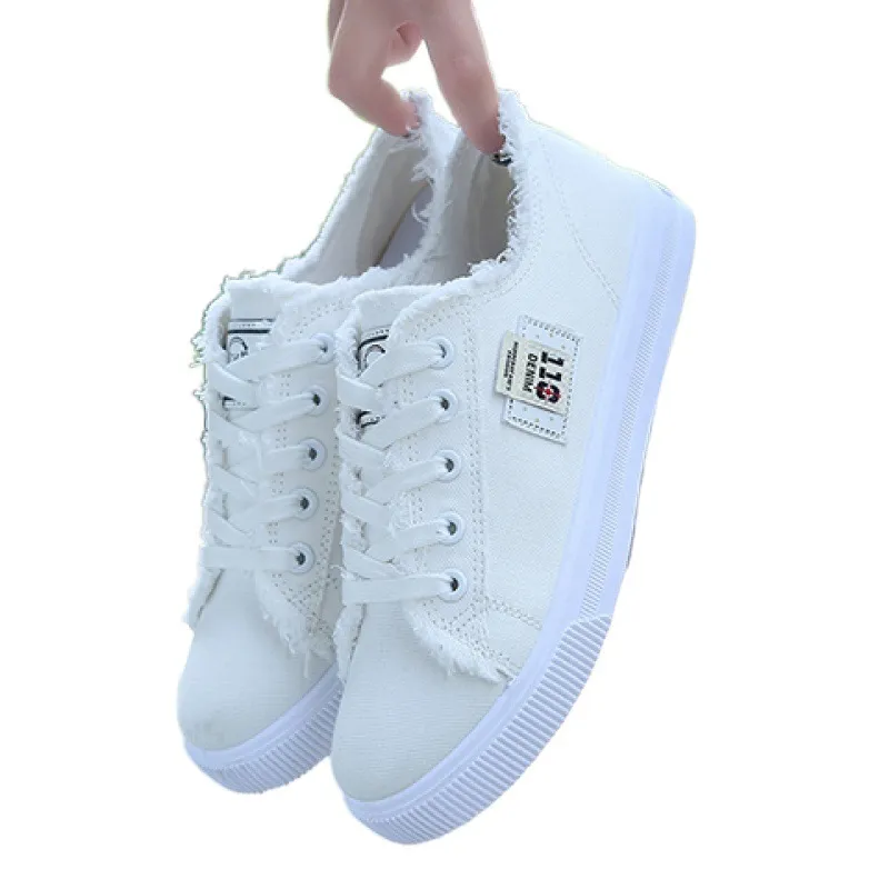 Canvas Shoes Female Students Korean Version Of The White Shoes Spring New Shoes Flat Casual All-match Sneakers Trend - White