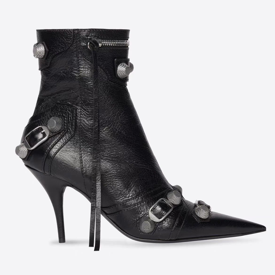 Title 9, Pointed Toe Side Zipper Metal Stud Biker Booties