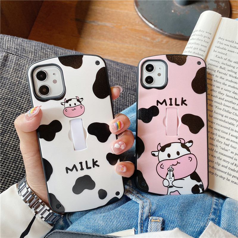 Creative Simple And Cute Cow Ring Phone Case - Image 3