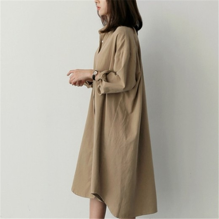 Title 4, Large Size Loose Shirt Mid-length Korean Style ...