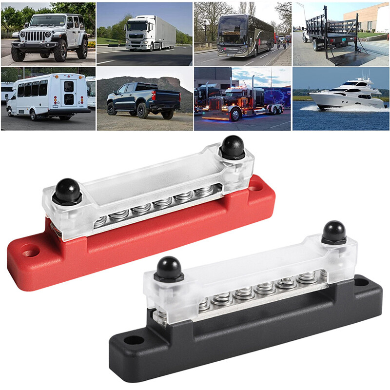 2X 12 Terminal Block Bus Bar & Cover 12V Distribution Auto Boat Power W — image 7