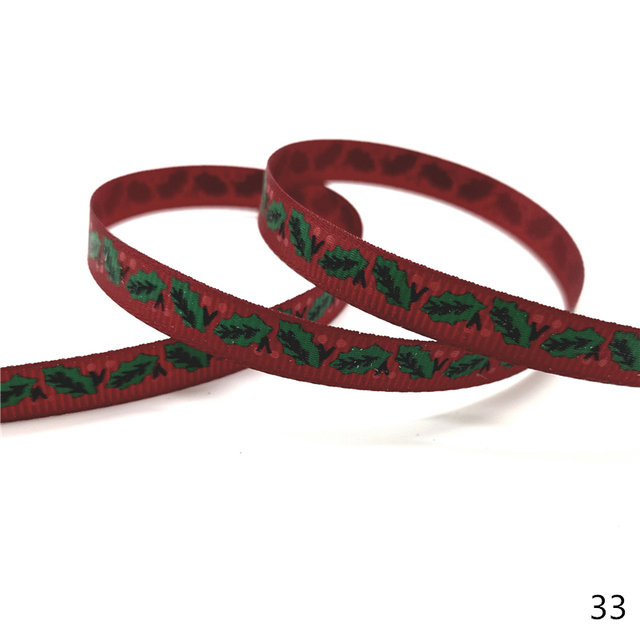 Size 5 10mm Christmas Ribbon Printed Grosgrain Ribbon