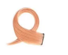 Gradient Female Long Curly Hair Wig Patch - Tangerine Powder - View 1