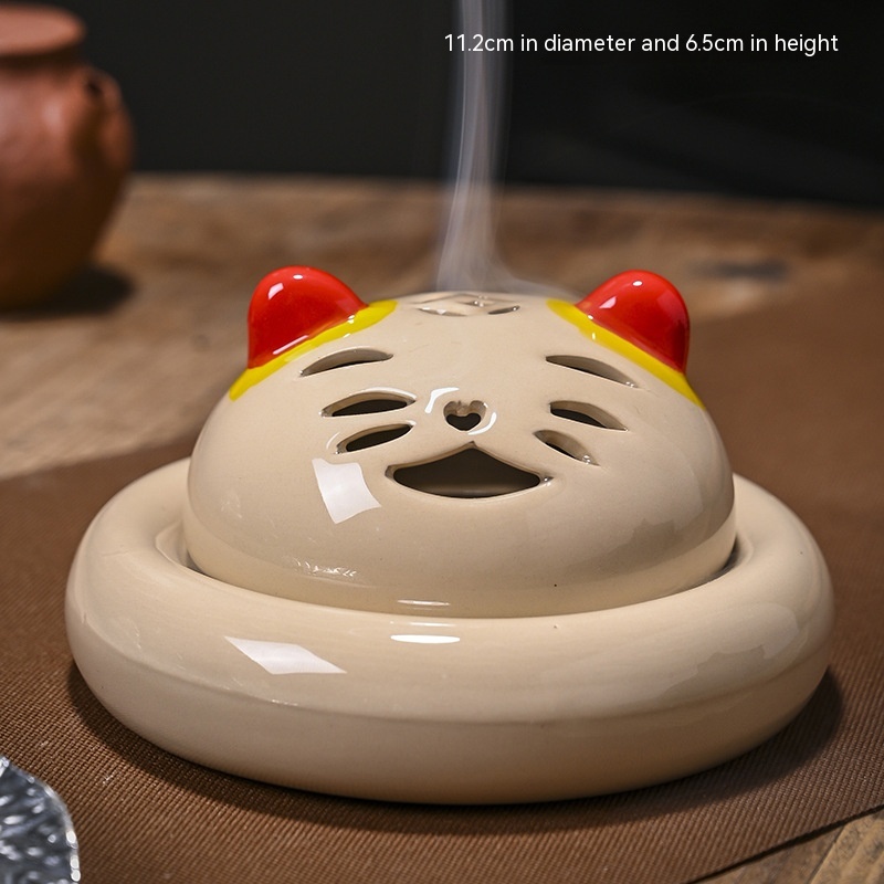 Title 6, Creative Cute Cat Incense Coil Burner Device fo...