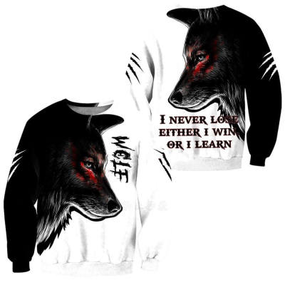 Viking Wolf Round Neck Long Sleeve Sweater