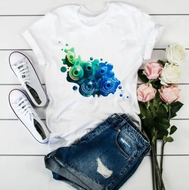 Summer Short Sleeve Fashion Graphic T Shirt Top Women - Shop at LoveMi