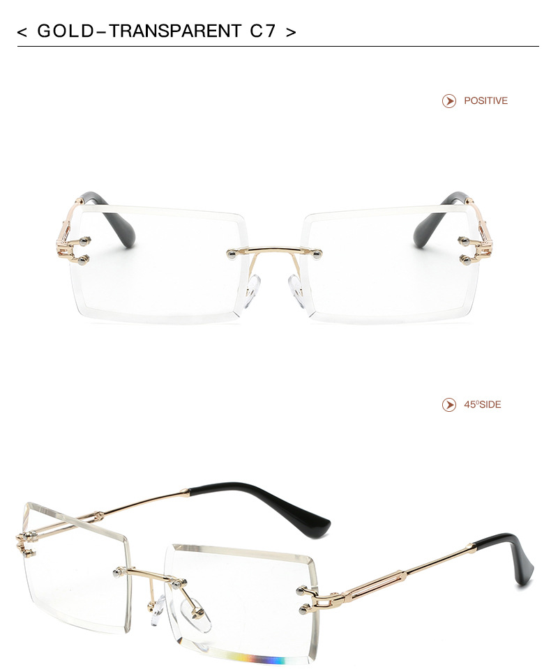 New Fashion European And American Rimless Sunglasses