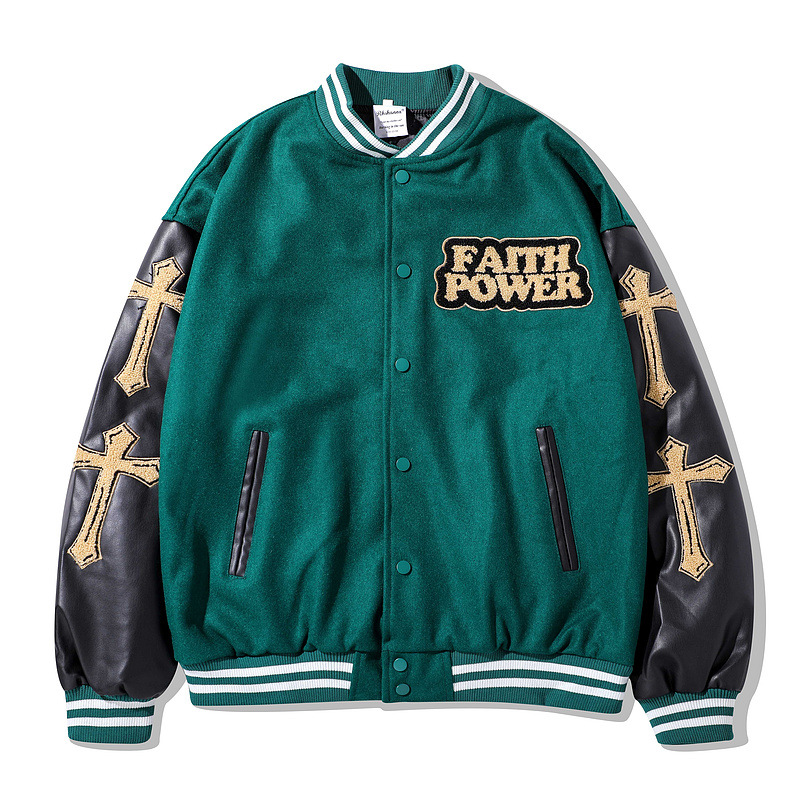 Title 1, Veste de baseball hip-hop brodée, style streetw...