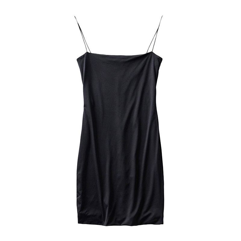 Women's Thin Shoulder Straps Pleated Slim Bag Hip Dress