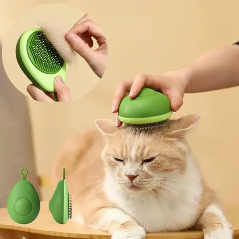Creative Cat Grooming Comb Portable Massage Brush One-Button Remove