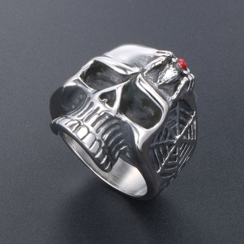 Title 5, Antique Titanium Steel Skeleton Ring Hand Ornament