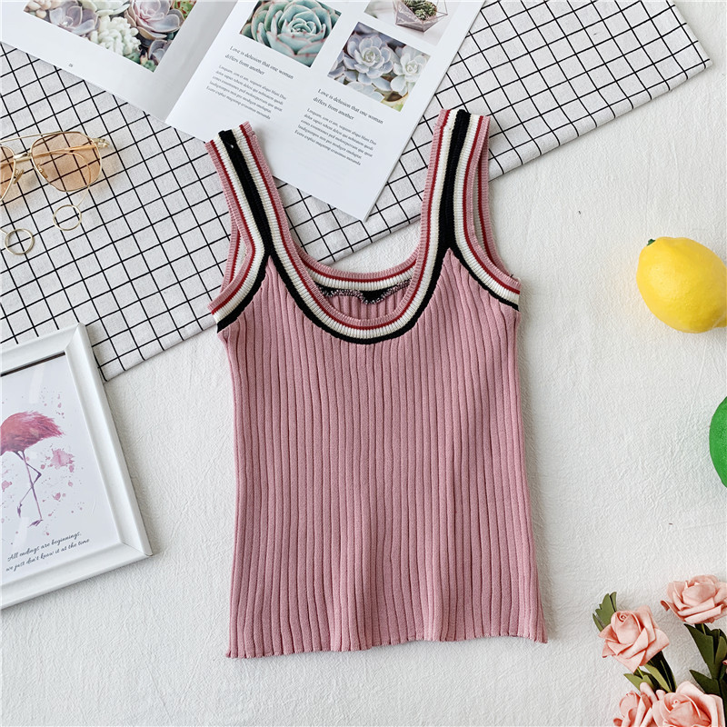 Camisole Women's Outer Wear Student Slim Knit Bottoming Shirt