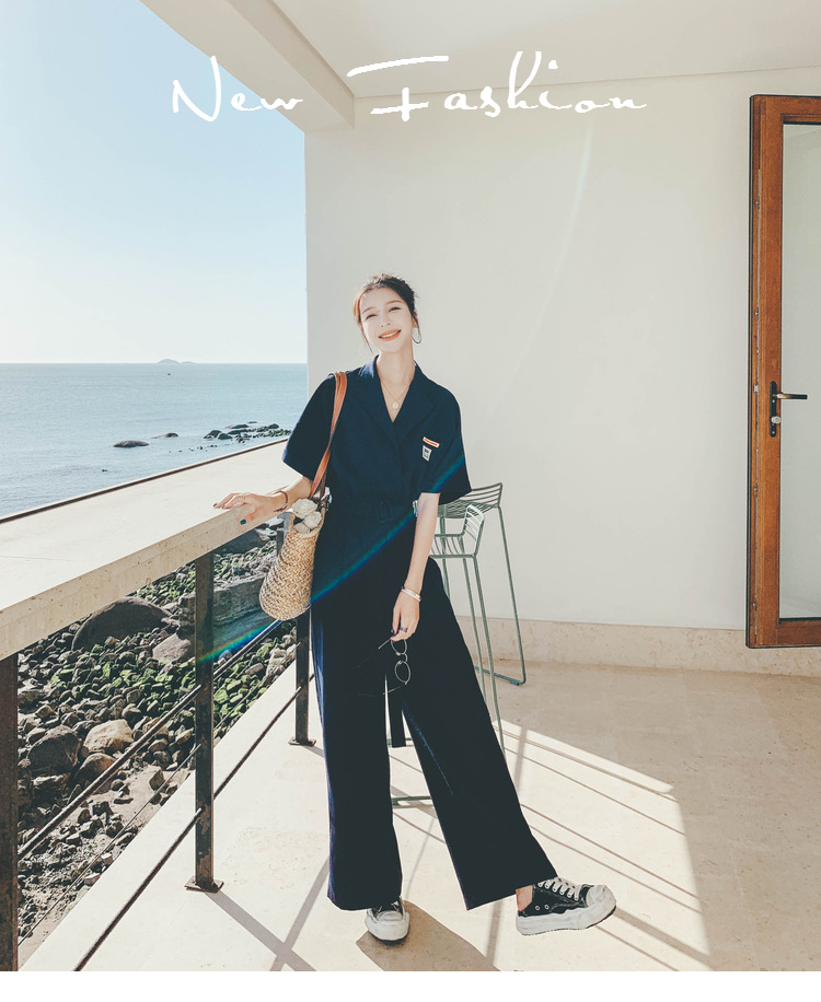 V-Neck Straight-Leg Jumpsuit, picture 2 of 8