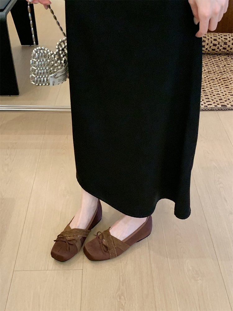 Square Toe Mary Jane Flats