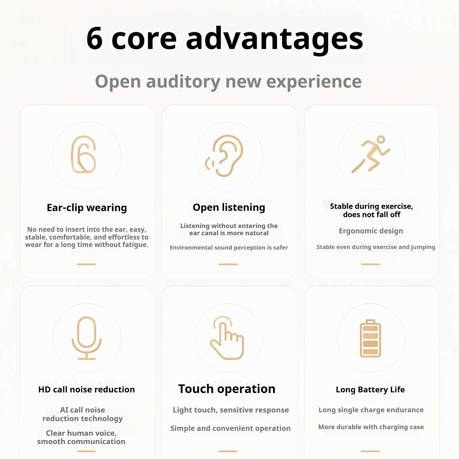Écouteurs Open-Ear Clip Air – Bluetooth 6.0