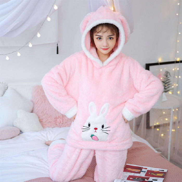 Title 7, Hooded Plush Padded Warm Home Service Suit