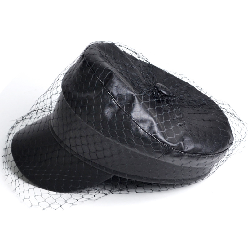 Title 5, Mesh PU leather beret