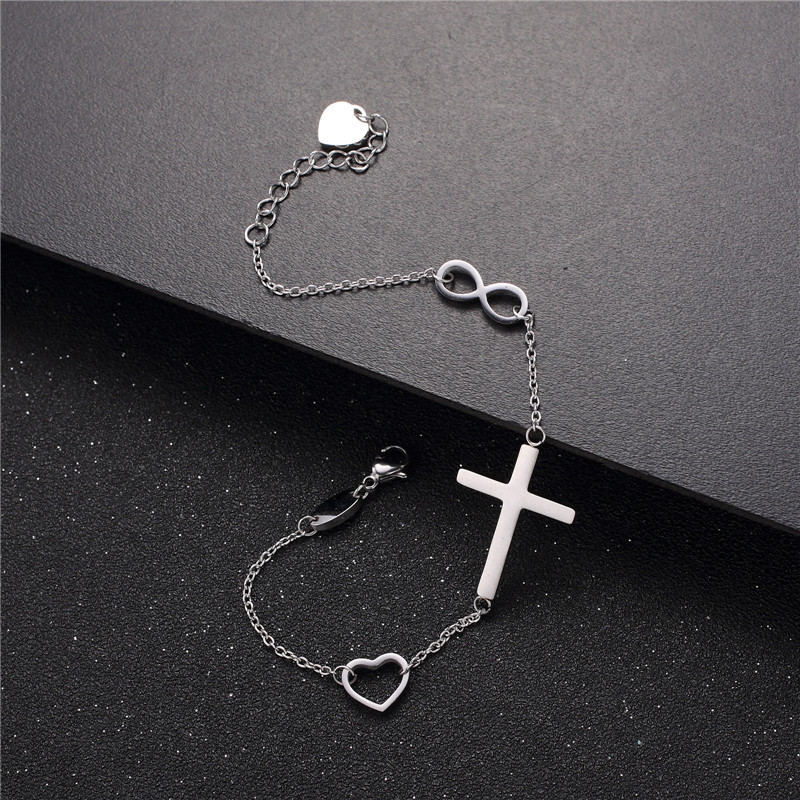 Fashion Creative Cross 8 Word Peach Heart Pendant
