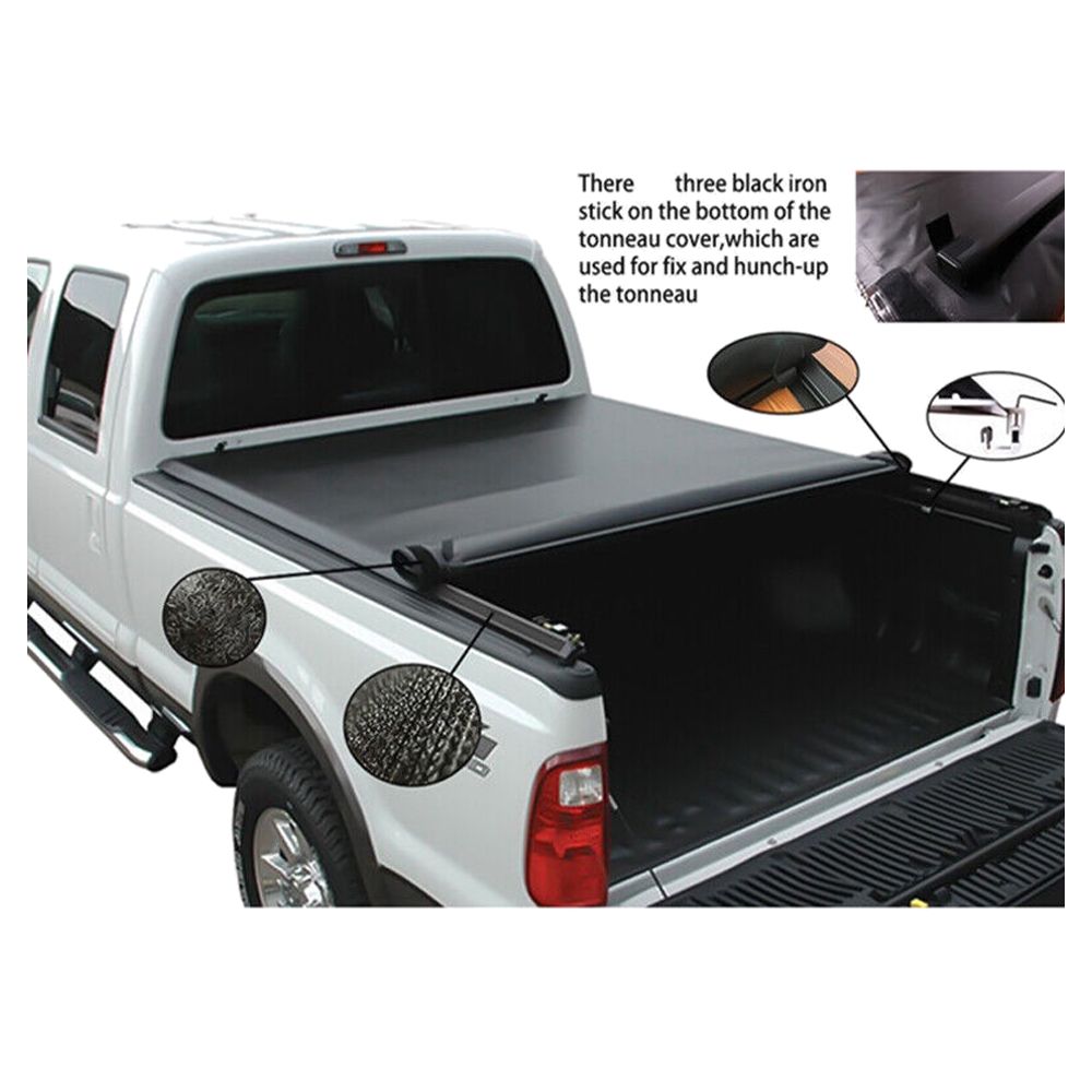 Close-up of dual-side locking rail system on Mankee Tundra 8ft bed soft roll-up cover