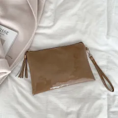 Women's Envelope Bag Solid Color Clutch - Khaki - View 1