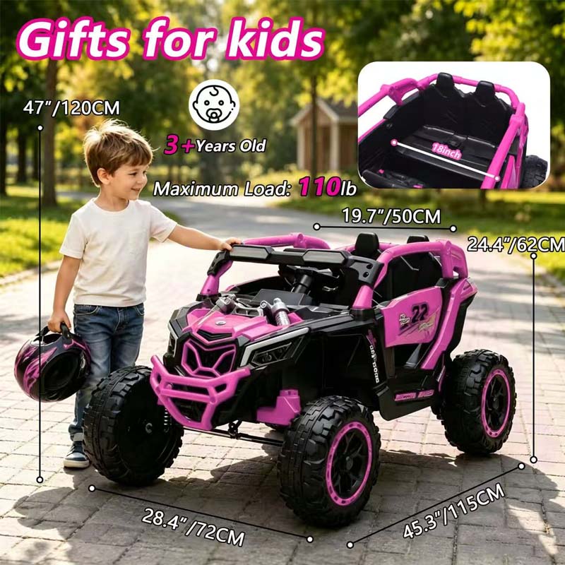 24V 400W Kids Ride On Car UTV W&Parents Remote Control,4-wheel Suspension, 3 Speed, Power Display,Bluetooth,MP3,Music,LED Light, Provide A Speed Of 4-8KM&H For Kids 3