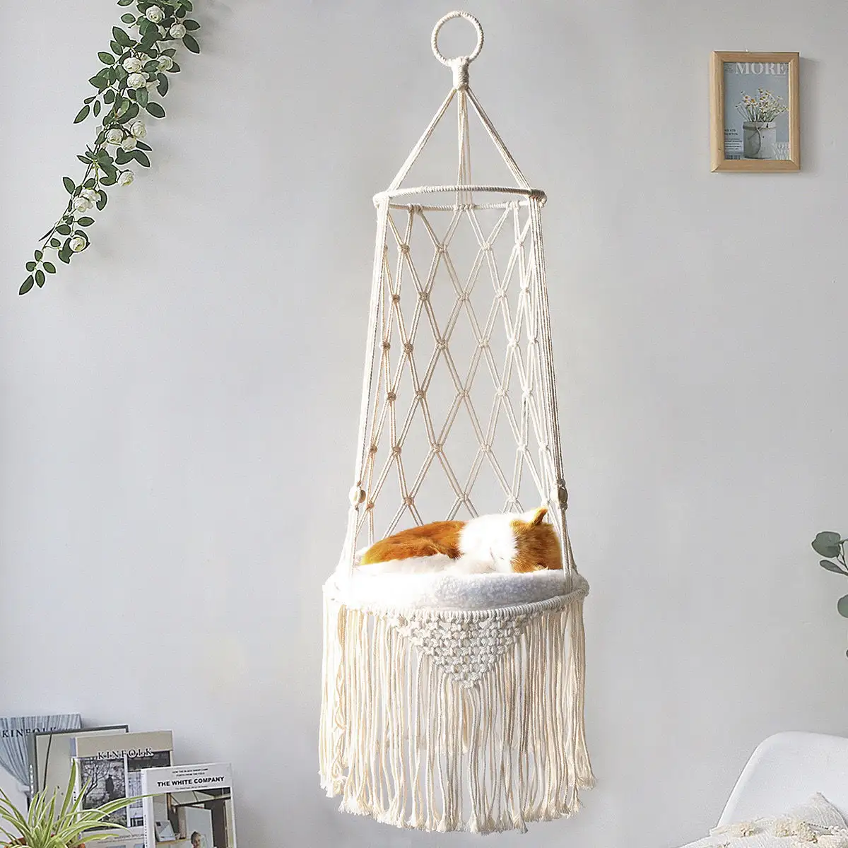 Macrame Hanging Pet Bed Cat Hammock Wall