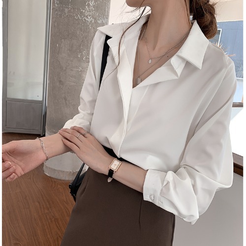 Title 3, Niche Gentle Wind Top Loose Long-sleeved Shirt ...