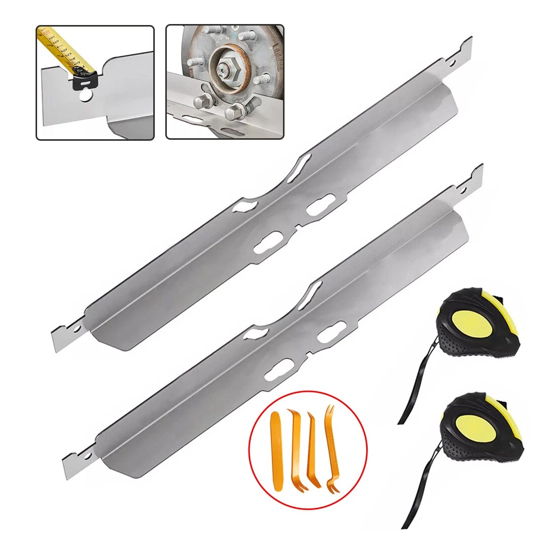 2X Wheel Alignment Tool Toe Plates Accurate Measurements With 2 Tape Measures UK 6