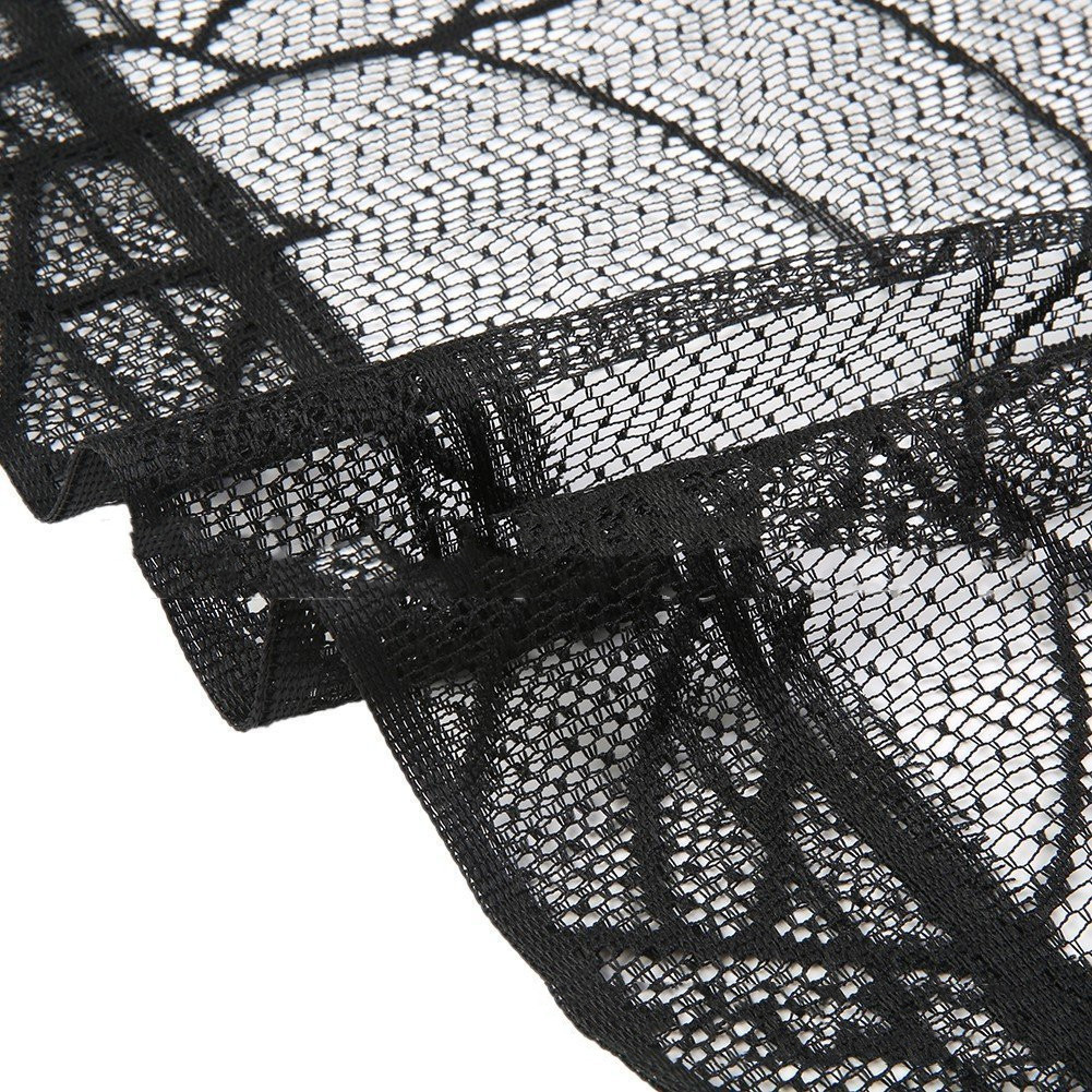 Halloween Decoration Lace Spider Web Sk (Black-93x57cm)