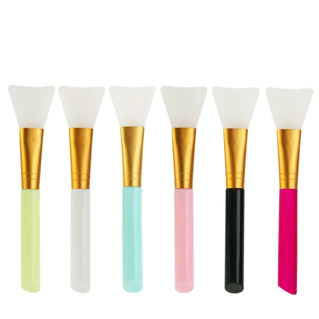 Reusable Silicone Face And Body Mask Applicator Soft Hairless Spatula Brush For Clay, Mud, Lotion And DIY Skincare, 6 Colors Gold Tube - Shop at LoveMi