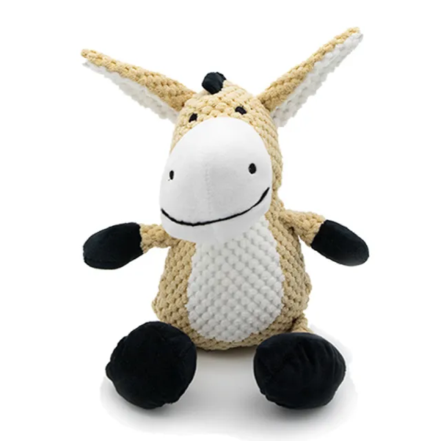 Dog Plush Toys Pet Squeaky Animal CuteShape Toy Dog Bite Resistant Clean Teeth Chew Toy Pet Supplies Interactive Toys Donkey - Shop at LoveMi